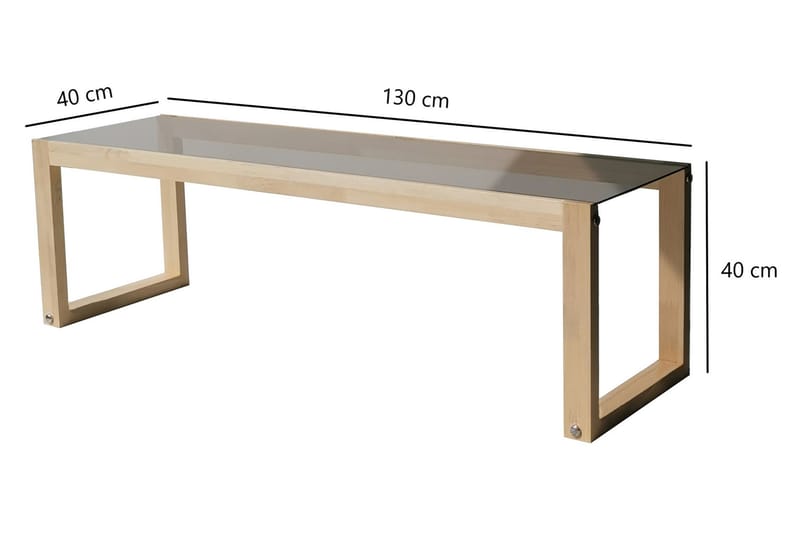 MASCONE Tv-bänk 130 cm Natur - Möbler - Vardagsrum - Tv-möbler & mediamöbler - Tv-bänkar