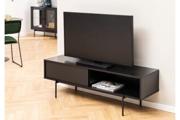 Mehoopany Golvstående Tv-bänk 140 cm med Förvaring i Målat Trä - Svart - Möbler - Vardagsrum - Tv-möbler & mediamöbler - Tv-bänkar