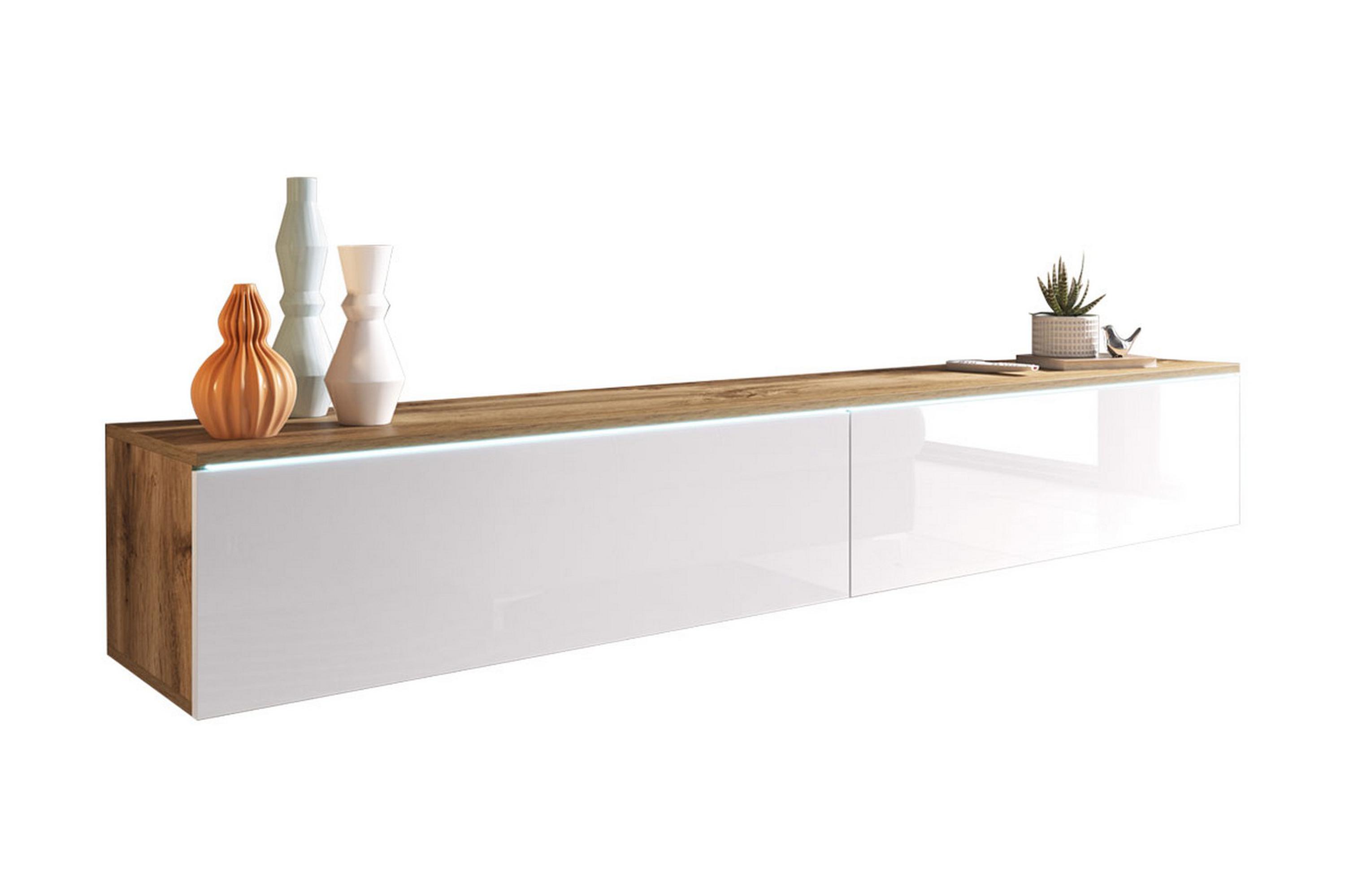 meillac tv-bänk 180 cm trä/natur/vit -