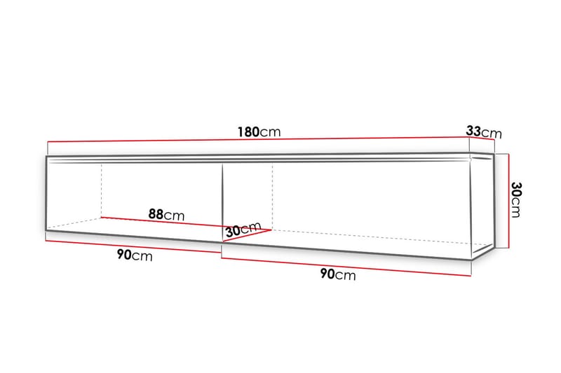 MEILLAC TV-bänk 180 cm Trä/Natur/Vit - Tv-bänkar