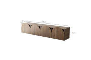 Mesta Vägghängd Tv-bänk 180 cm med Förvaring i Valnöt - Brun - Möbler - Vardagsrum - Tv-möbler & mediamöbler - Tv-bänkar