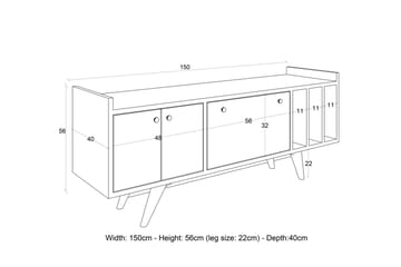 Midelt Tv-bänk 150 cm - Antracit/Natur - Möbler - Vardagsrum - Tv-möbler & mediamöbler - Tv-bänkar
