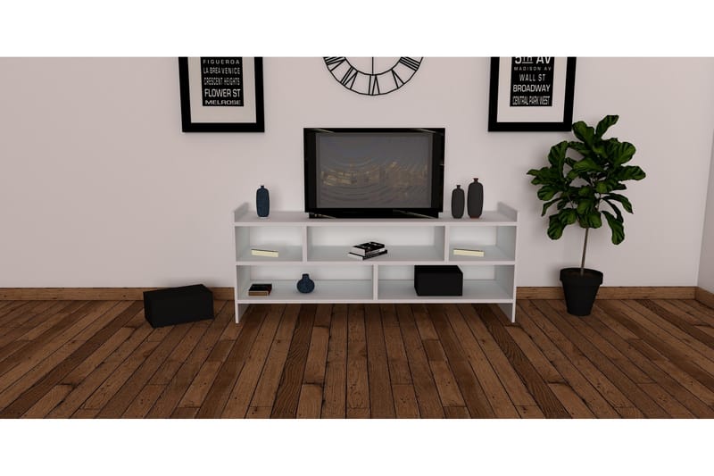 MILLYANA TV-Bänk 120 cm Vit - Möbler - Vardagsrum - Tv-möbler & mediamöbler - Tv-bänkar