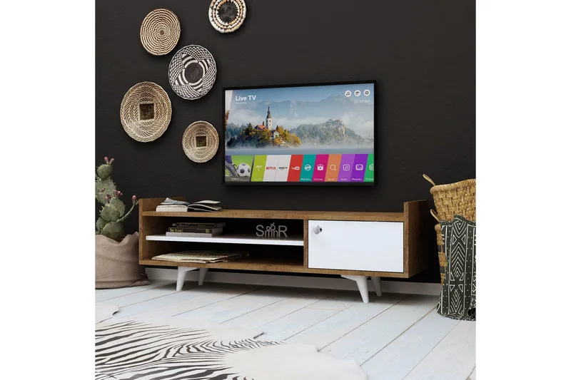 Mod Design Tv-bänk 120 cm - Trä/Vit - Möbler - Vardagsrum - Tv-möbler & mediamöbler - Tv-bänkar