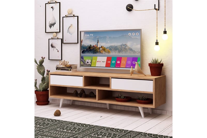 Mod Design Tv-bänk 140 cm - Brun/Vit - Möbler - Vardagsrum - Tv-möbler & mediamöbler - Tv-bänkar