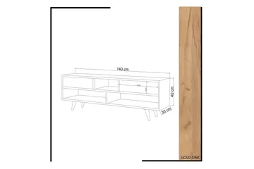 Mod Design Tv-bänk 140 cm - Vit/Brun - Möbler - Vardagsrum - Tv-möbler & mediamöbler - Tv-bänkar