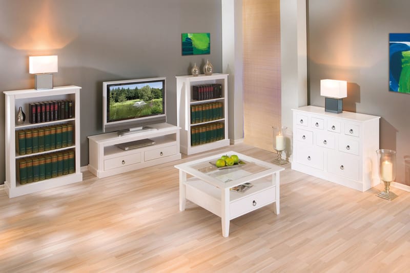 MONTPELLIER TV-bänk 118 Vit - Möbler - Vardagsrum - Tv-möbler & mediamöbler - Tv-bänkar