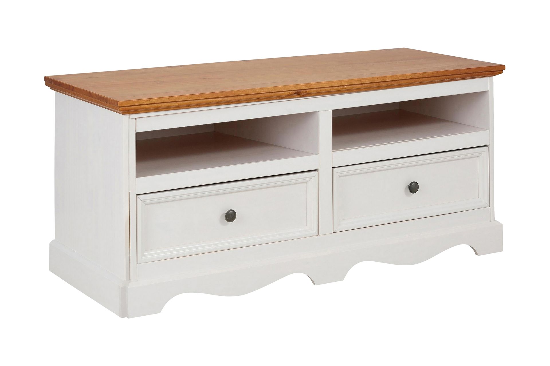 moyra tv-bänk 120 vit/brun -