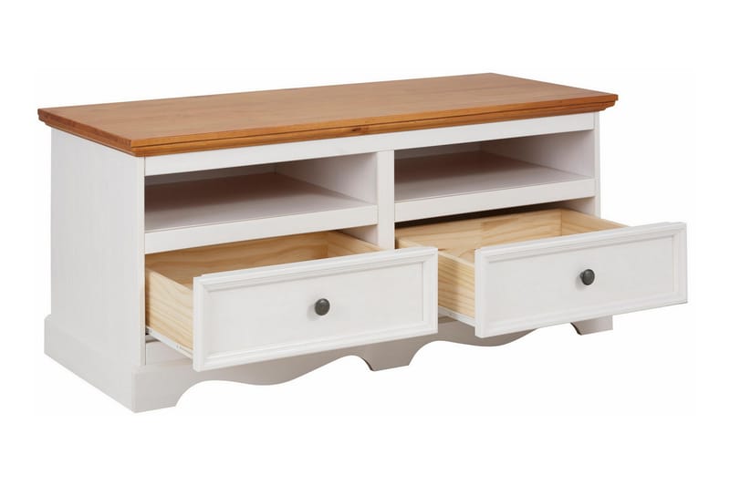 MOYRA TV-bänk 120 Vit/Brun - Möbler - Vardagsrum - Tv-möbler & mediamöbler - Tv-bänkar