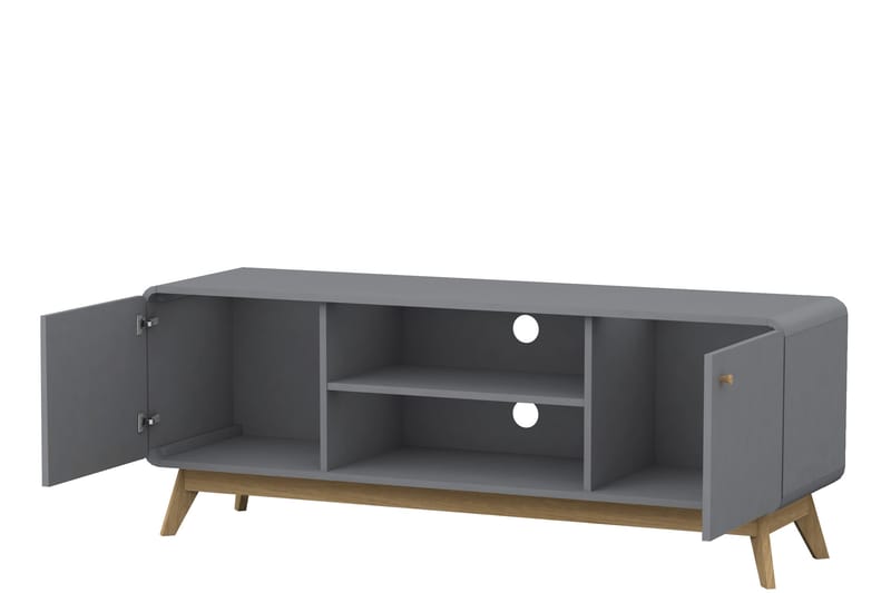 MUNCIE Tv-bänk 140 cm Grå - Möbler - Vardagsrum - Tv-möbler & mediamöbler - Tv-bänkar