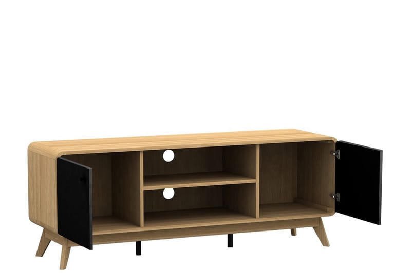 MUNCIE Tv-bänk 140 cm Natur/Svart - Möbler - Vardagsrum - Tv-möbler & mediamöbler - Tv-bänkar