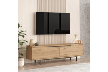 Munish Golvstående TV Bänk 160 cm med Förvaring i Valnöt - Brun - Möbler - Vardagsrum - Tv-möbler & mediamöbler - Tv-bänkar
