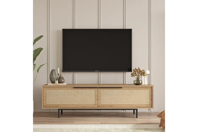 Munish Tv-bänk 160 cm - Ek/Valnöt - Möbler - Vardagsrum - Tv-möbler & mediamöbler - Tv-bänkar