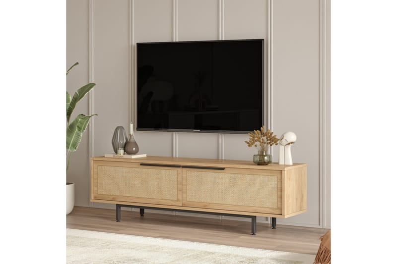 Munish Tv-bänk 160 cm, Ek/Valnöt