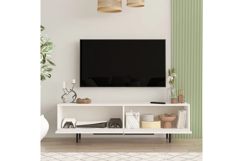 Munish Tv-bänk 160 cm - Vit - Möbler - Vardagsrum - Tv-möbler & mediamöbler - Tv-bänkar