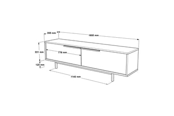 Munish Tv-bänk 160 cm Vit - Möbler - Vardagsrum - Tv-möbler & mediamöbler - Tv-bänkar