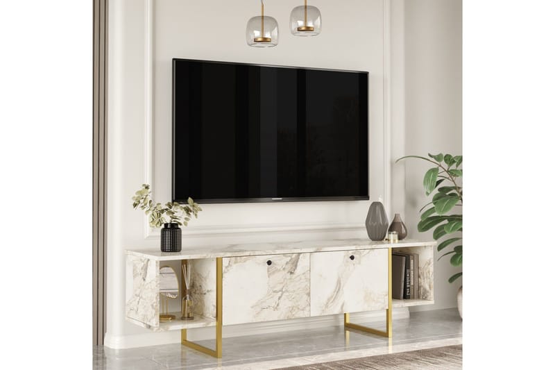 Mushir Tv-bänk 160 cm - Vit - Möbler - Vardagsrum - Tv-möbler & mediamöbler - Tv-bänkar