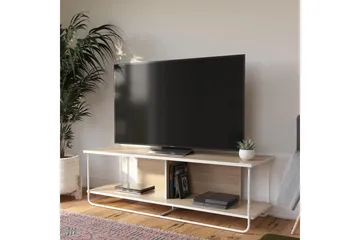 Nadzeya Golvstående Tv-bänk 152,9 cm med Förvaring i Trä med Metallram - Beige - Möbler - Vardagsrum - Tv-möbler & mediamöbler - Tv-bänkar