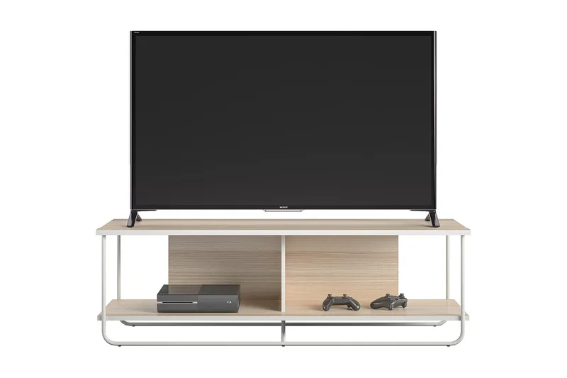 Nadzeya Golvstående Tv-bänk 152,9 cm med Förvaring i Trä med Metallram - Beige - Möbler - Vardagsrum - Tv-möbler & mediamöbler - Tv-bänkar