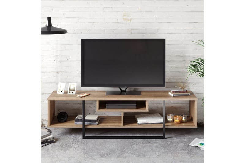 Naftali TV-Bänk 149 cm - Valnöt|Svart - Möbler - Vardagsrum - Tv-möbler & mediamöbler - Tv-bänkar