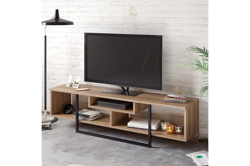 Naftali TV-Bänk 149 cm - Valnöt|Svart - Möbler - Vardagsrum - Tv-möbler & mediamöbler - Tv-bänkar