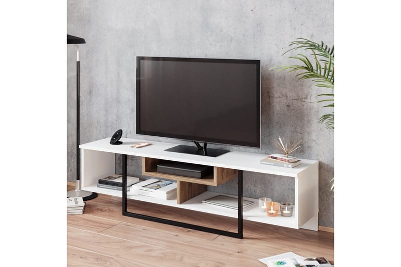 Naftali TV-Bänk 149 cm - Vit/Svart - Möbler - Vardagsrum - Tv-möbler & mediamöbler - Tv-bänkar