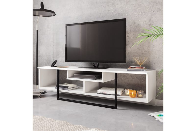 Naftali TV-Bänk 149 cm - Vit|Svart - Möbler - Vardagsrum - Tv-möbler & mediamöbler - Tv-bänkar