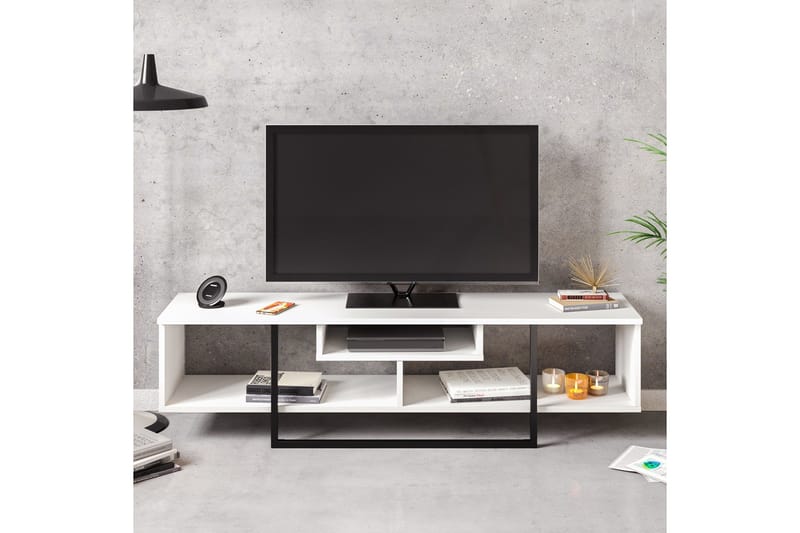 Naftali TV-Bänk 149 cm - Vit|Svart - Möbler - Vardagsrum - Tv-möbler & mediamöbler - Tv-bänkar