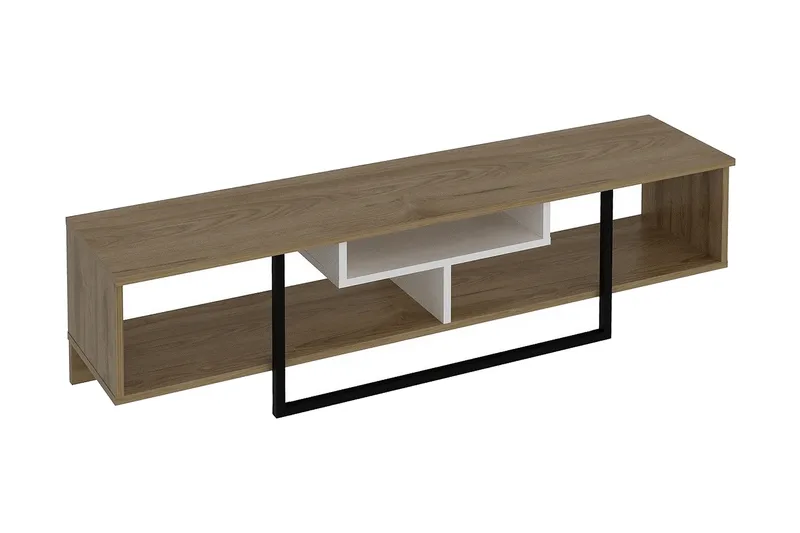 Naftali TV-Bänk 149 cm - Vit/Svart/Ek - Möbler - Vardagsrum - Tv-möbler & mediamöbler - Tv-bänkar