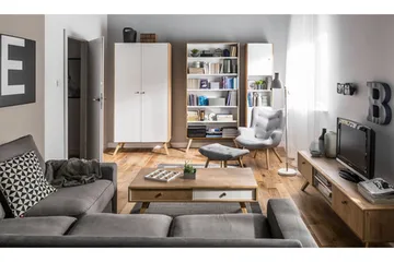 Nature TV-bänk 179,5 cm Vit/Natur - Natur - Möbler - Vardagsrum - Tv-möbler & mediamöbler - Tv-bänkar