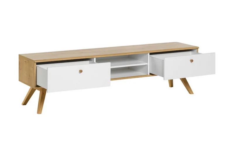 Nature TV-bänk 179,5 cm Vit/Natur - Vit/Trä/natur - Möbler - Vardagsrum - Tv-möbler & mediamöbler - Tv-bänkar