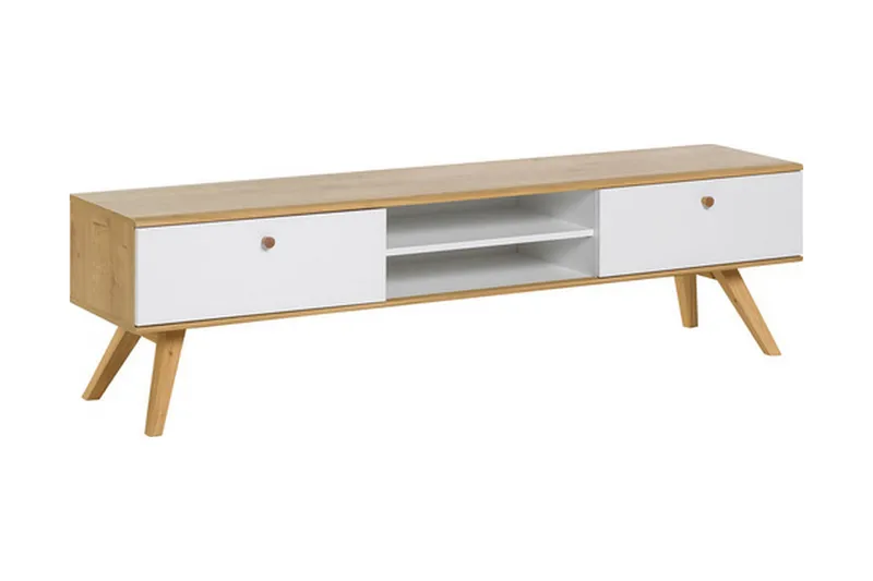 Nature TV-bänk 179,5 cm Vit/Natur, Vit/Trä/natur