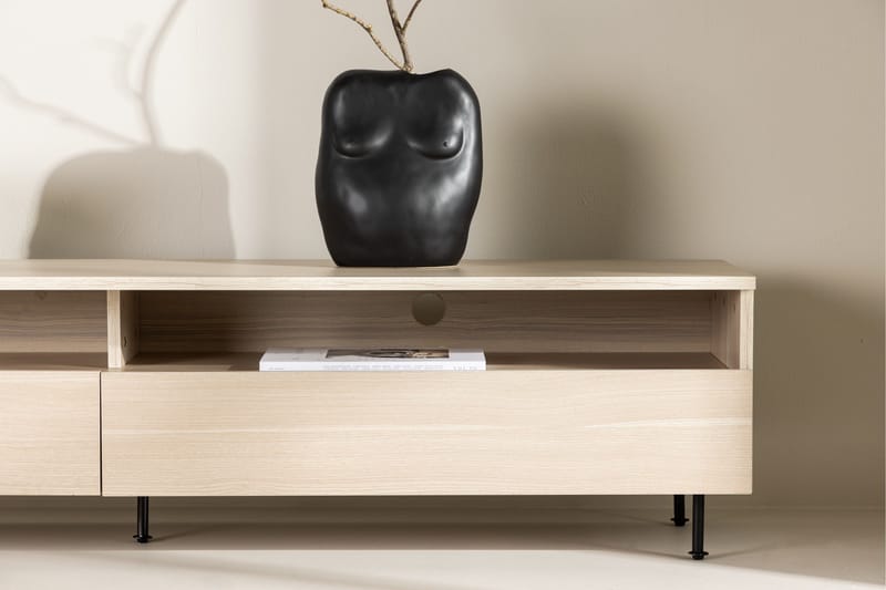 Navarra Golvstående Tv Bänk 180 cm med Förvaring i Målat Trä - Beige - Möbler - Vardagsrum - Tv-möbler & mediamöbler - Tv-bänkar