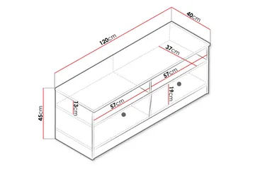 Nero Tv-bänk 120 cm - Natur/Vit/Grå - Möbler - Vardagsrum - Tv-möbler & mediamöbler - Tv-bänkar