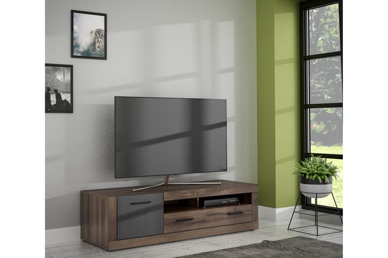NICULITEL Vitrinskåp 41x93 cm Brun - Möbler - Vardagsrum - Tv-möbler & mediamöbler - Tv-bänkar