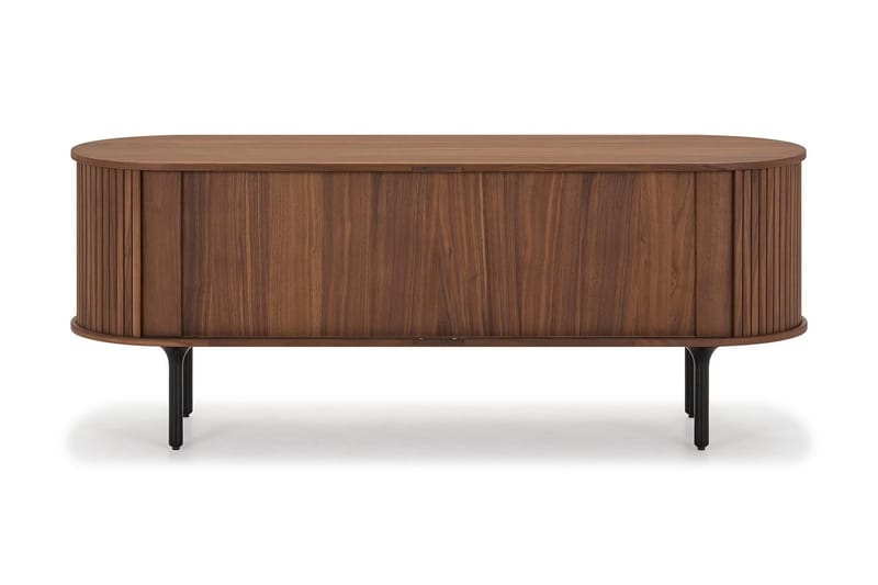 Noira Oval TV bänk Valnöt 150x45 cm Ribbad - Möbler - Vardagsrum - Tv-möbler & mediamöbler - Tv-bänkar