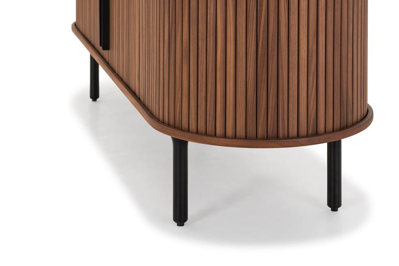 Noira Oval TV bänk Valnöt 150x45 cm Ribbad - Möbler - Vardagsrum - Tv-möbler & mediamöbler - Tv-bänkar