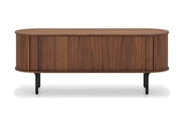Noira Ribbad Oval TV-bänk 150 cm med Förvaring i Trä och Valnöt - Brun - Möbler - Vardagsrum - Tv-möbler & mediamöbler - Tv-bänkar