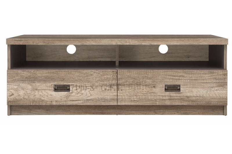 NOKOMIS TV-bänk 120 cm Trä/Natur/Grå - Trä/Natur/Grå - Möbler - Vardagsrum - Tv-möbler & mediamöbler - Tv-bänkar