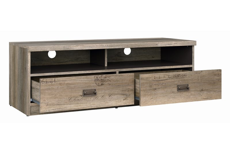 NOKOMIS TV-bänk 120 cm Trä/Natur/Grå - Trä/Natur/Grå - Möbler - Vardagsrum - Tv-möbler & mediamöbler - Tv-bänkar