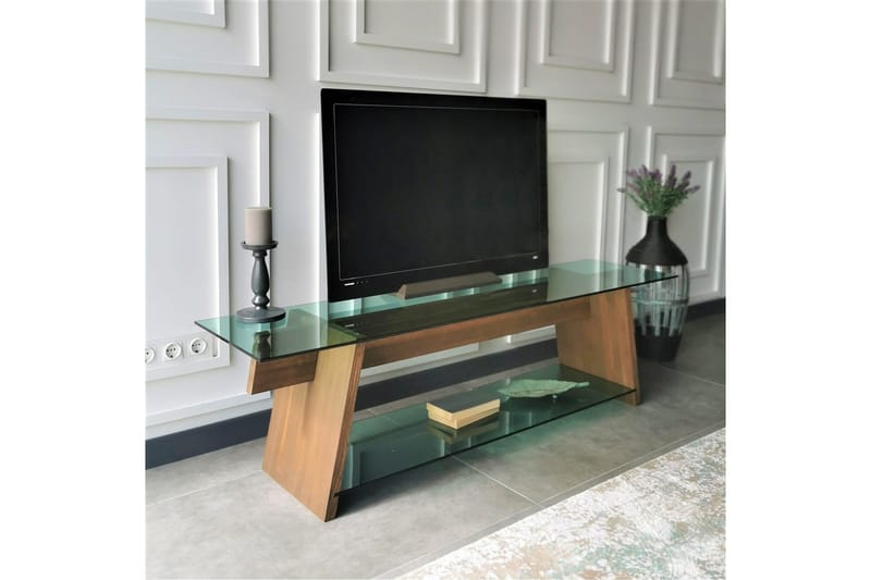 Noralee TV-Bänk 158 cm - Valnöt/Grön - Möbler - Vardagsrum - Tv-möbler & mediamöbler - Tv-bänkar