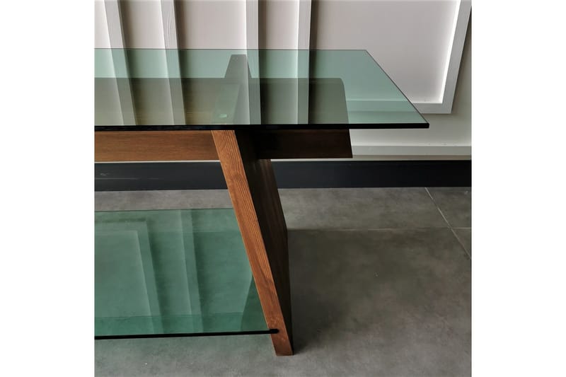 Noralee TV-Bänk 158 cm - Valnöt/Grön - Möbler - Vardagsrum - Tv-möbler & mediamöbler - Tv-bänkar