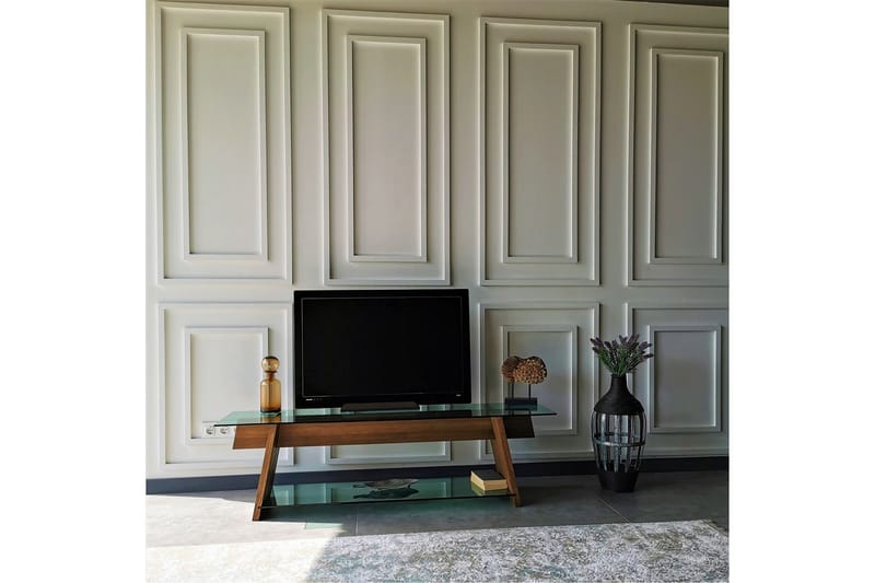 Noralee TV-Bänk 158 cm - Valnöt/Grön - Möbler - Vardagsrum - Tv-möbler & mediamöbler - Tv-bänkar