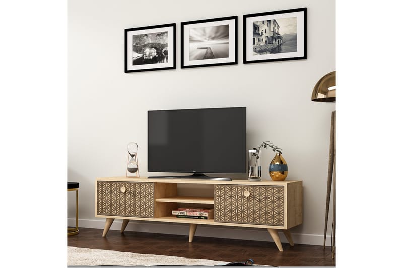 NORLAND Tv-bänk 150 cm Ljus Natur - Möbler - Vardagsrum - Tv-möbler & mediamöbler - Tv-bänkar