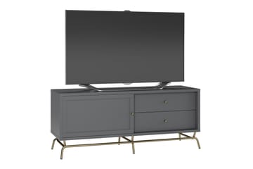 Nova Golvstående Tv Bänk 150 cm med Förvaring i Målat Trä - Grå - Möbler - Vardagsrum - Tv-möbler & mediamöbler - Tv-bänkar