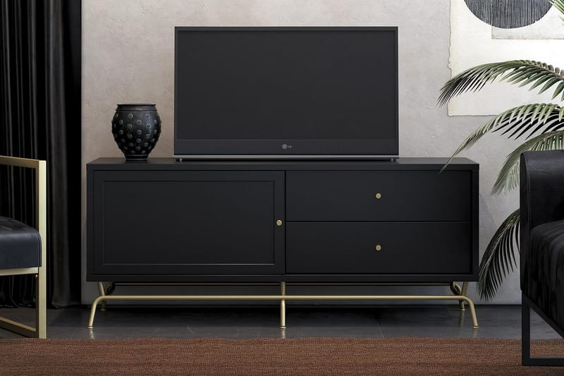 NOVA TV-bänk 150x50 cm Svart - CosmoLiving - Möbler - Vardagsrum - Tv-möbler & mediamöbler - Tv-bänkar
