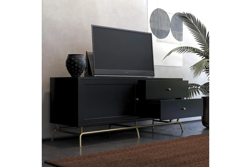 Nova TV-bänk 150x50 cm Svart - CosmoLiving - Möbler - Vardagsrum - Tv-möbler & mediamöbler - Tv-bänkar