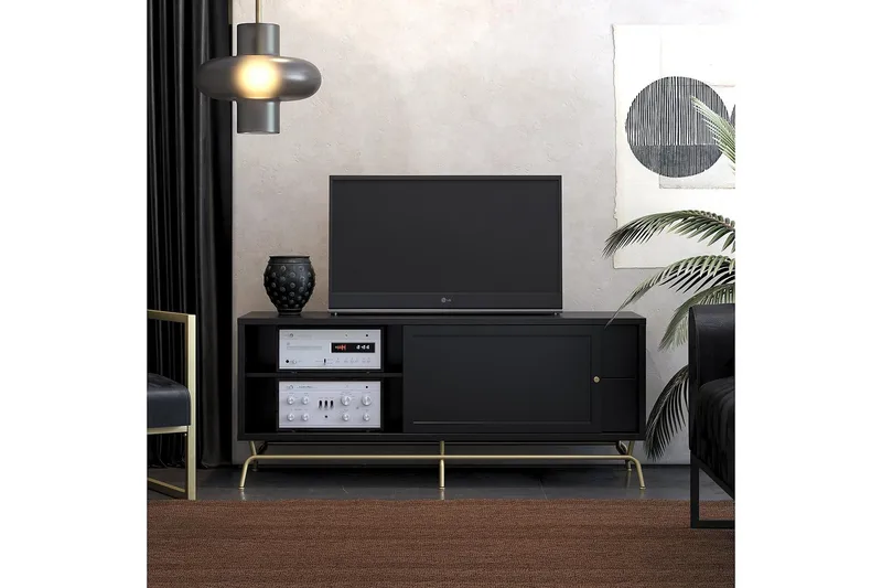 Nova TV-bänk 150x50 cm Svart - CosmoLiving - Möbler - Vardagsrum - Tv-möbler & mediamöbler - Tv-bänkar