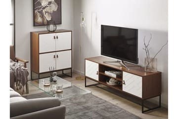 Nueva Golvstående TV Bänk 150 cm med Förvaring i Mörkt Trä - Brun - Möbler - Vardagsrum - Tv-möbler & mediamöbler - Tv-bänkar