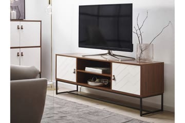Nueva Golvstående TV Bänk 150 cm med Förvaring i Mörkt Trä - Brun - Möbler - Vardagsrum - Tv-möbler & mediamöbler - Tv-bänkar